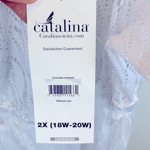 Catalina NWT Swim Beach Coverup Arctic White Ladies' size 2X (18-20) - Picture 7 of 7